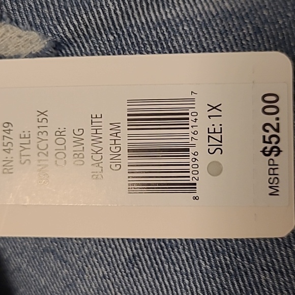 Nanette Lepore Play black and white gingham compression tank. - Picture 7 of 7